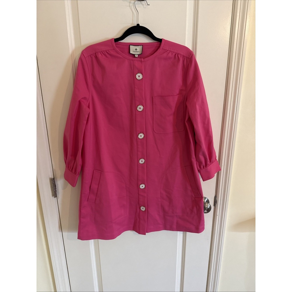 Tuckernuck Blake Mini A Line Button Down Shirt Dress Pink Size Medium NWT